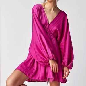 Free People Arzel Mini Dress NWT X Small Fuchsia Fizz